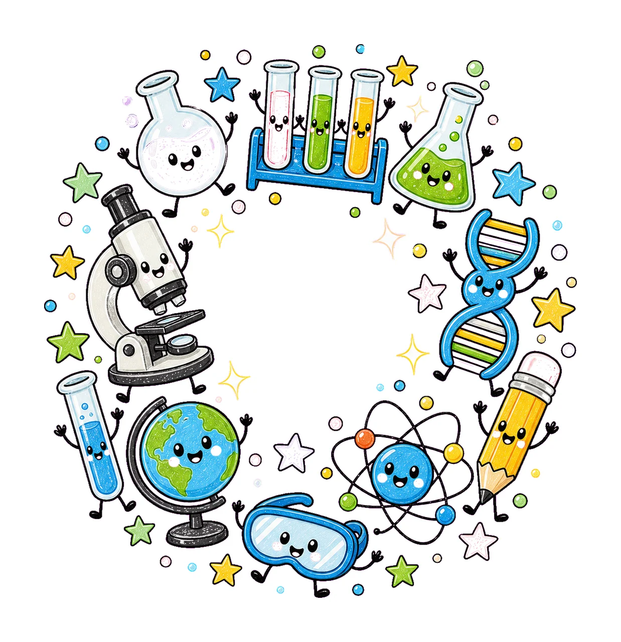 Science Teacher Doodle Characters STEM Teacher Design STEM