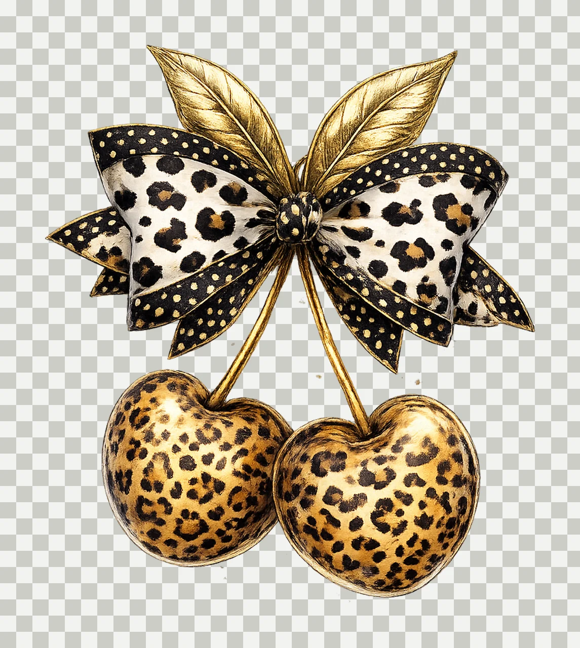 Coquette cherries boho cherry design cheetah cherries transparency and detail preview thumbnail