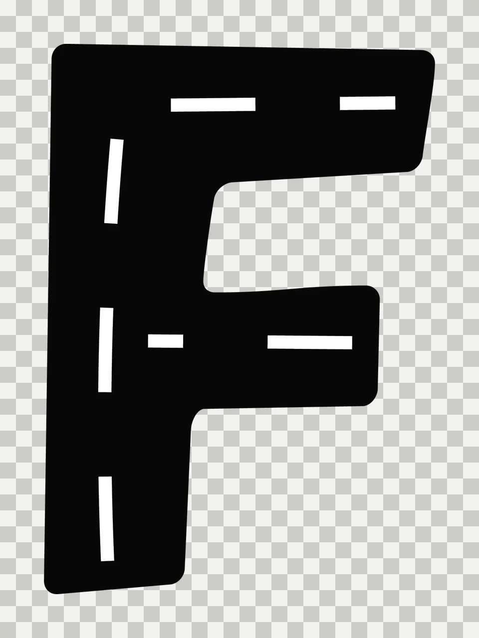 Can Glass Wrap F Black Letter With Road transparency and detail preview thumbnail