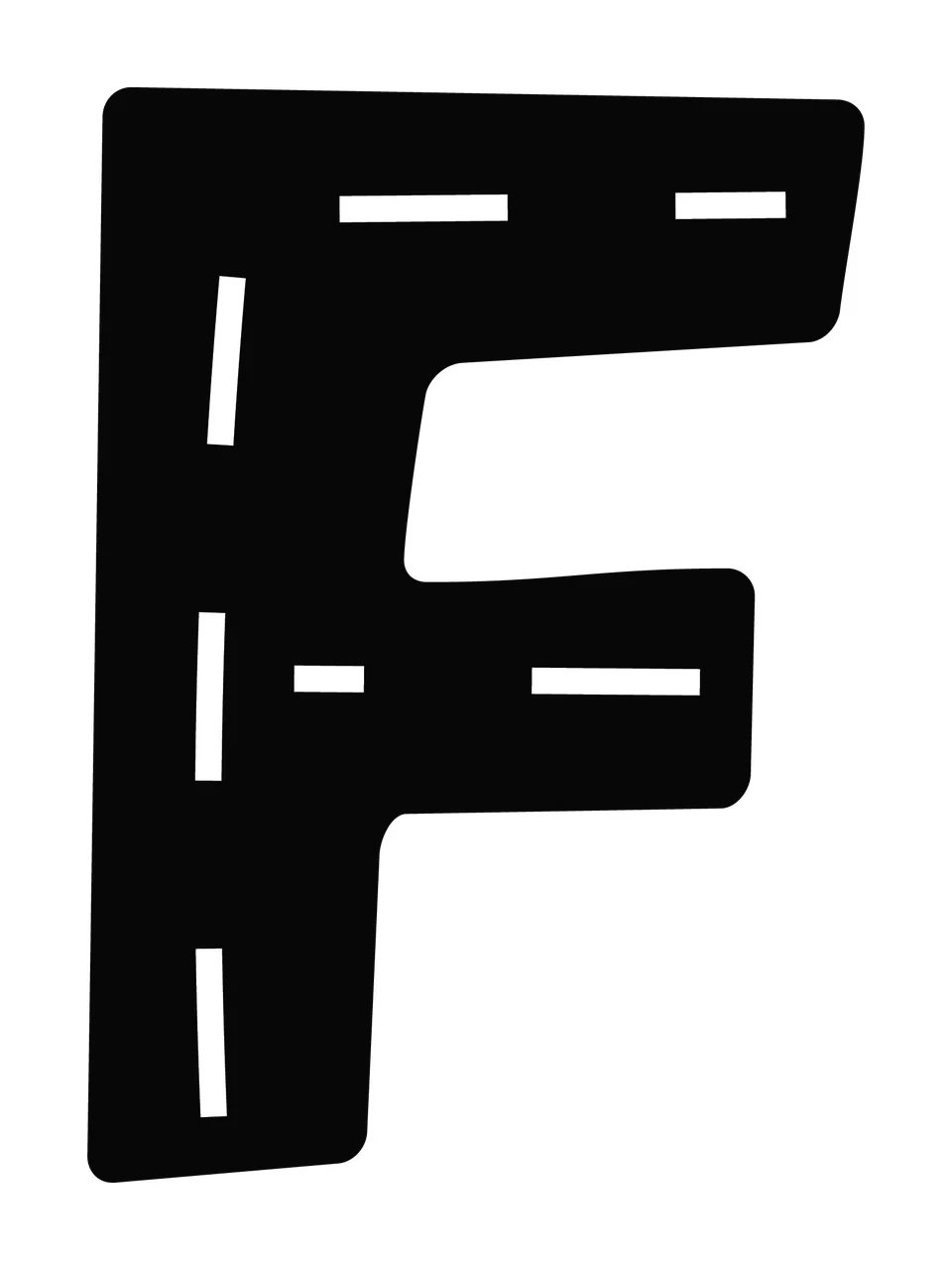 Can Glass Wrap F Black Letter With Road