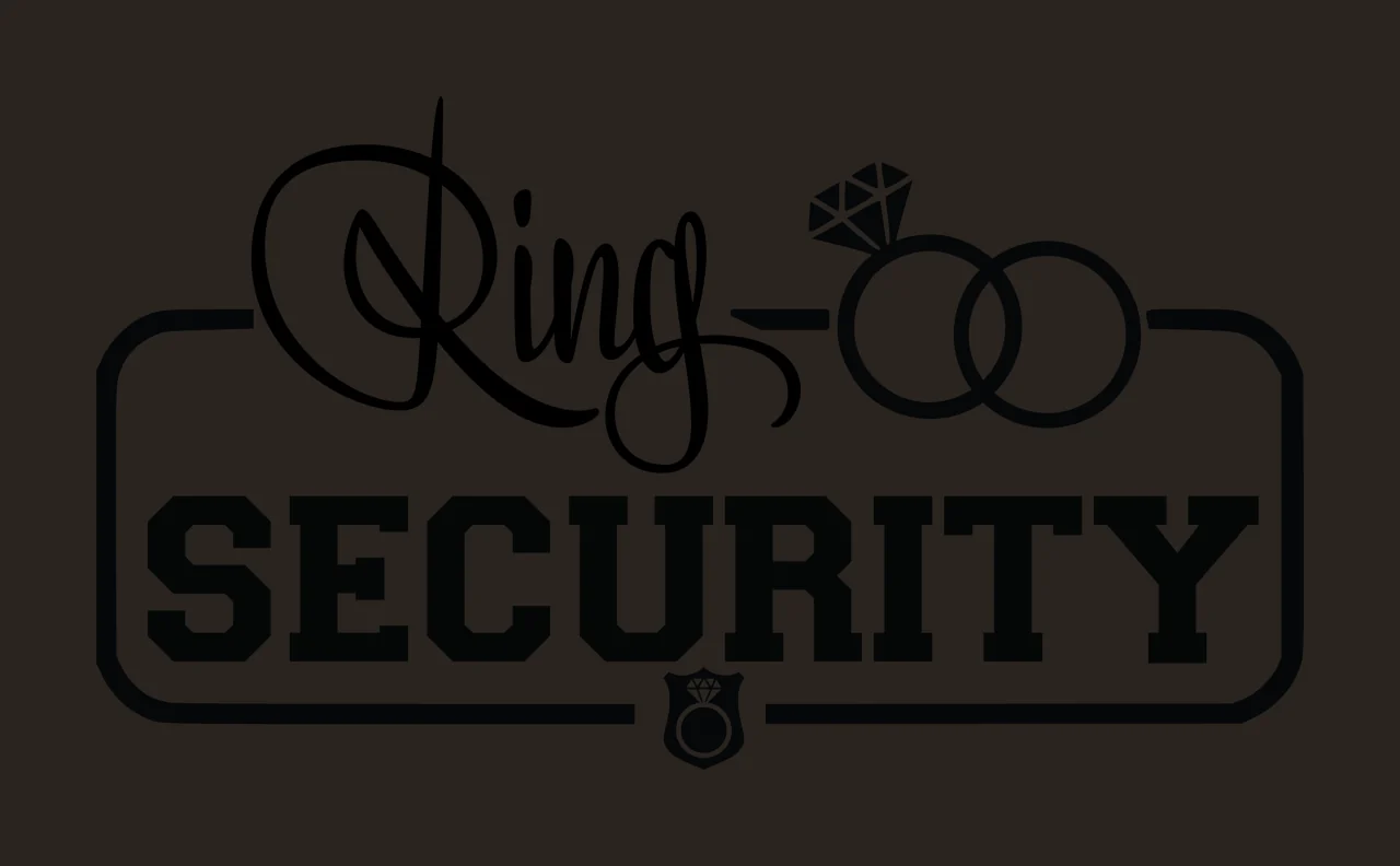 Ring Security Text With Wedding Rings And Badge diamond black contrast preview thumbnail