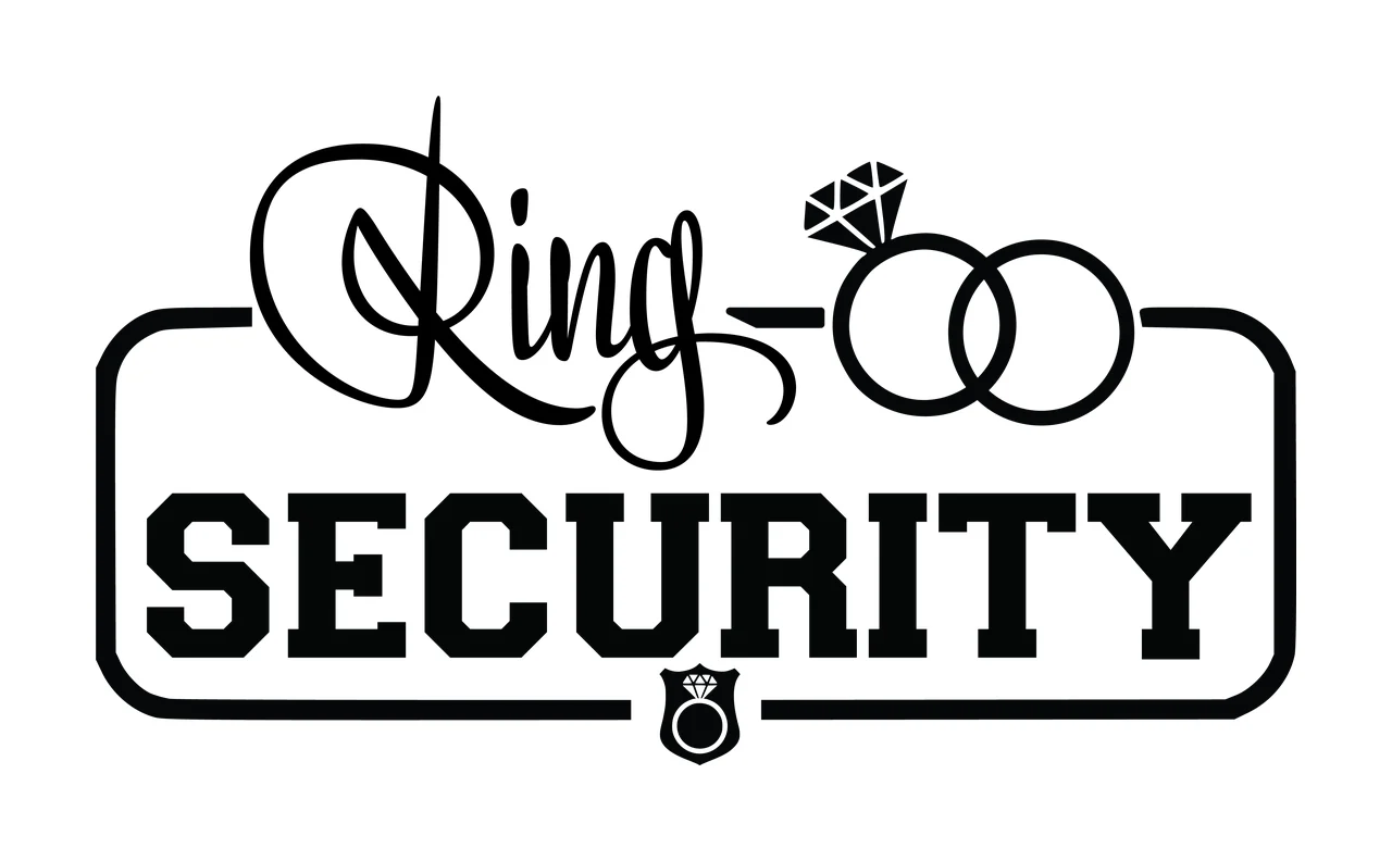 Ring Security Text With Wedding Rings And Badge diamond black