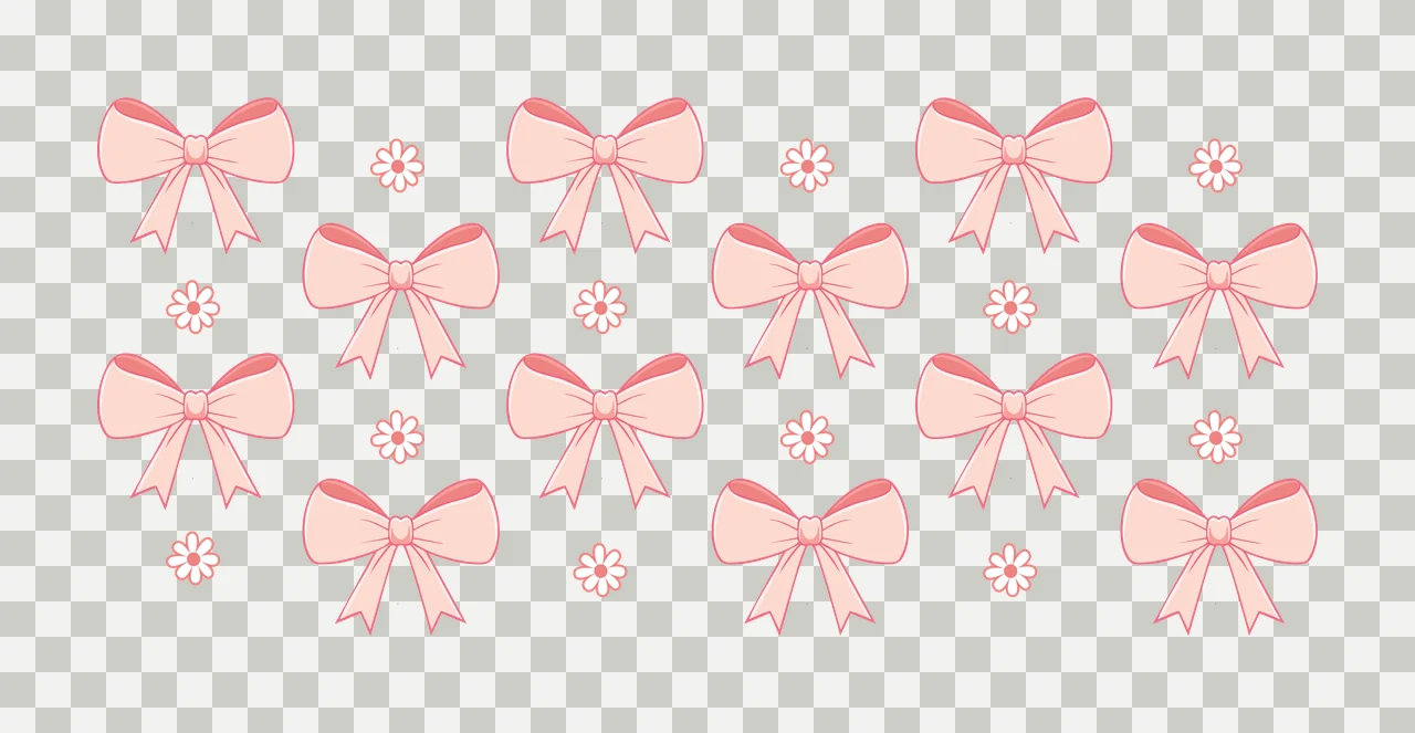 Can Glass Wrap Bows And Flowers Repeating Pattern Ribbon Surface transparency and detail preview thumbnail