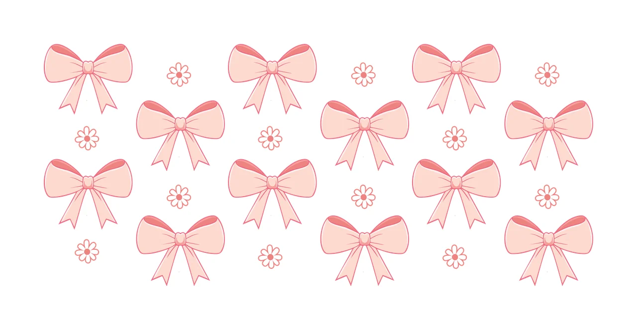 Can Glass Wrap Bows And Flowers Repeating Pattern Ribbon Surface