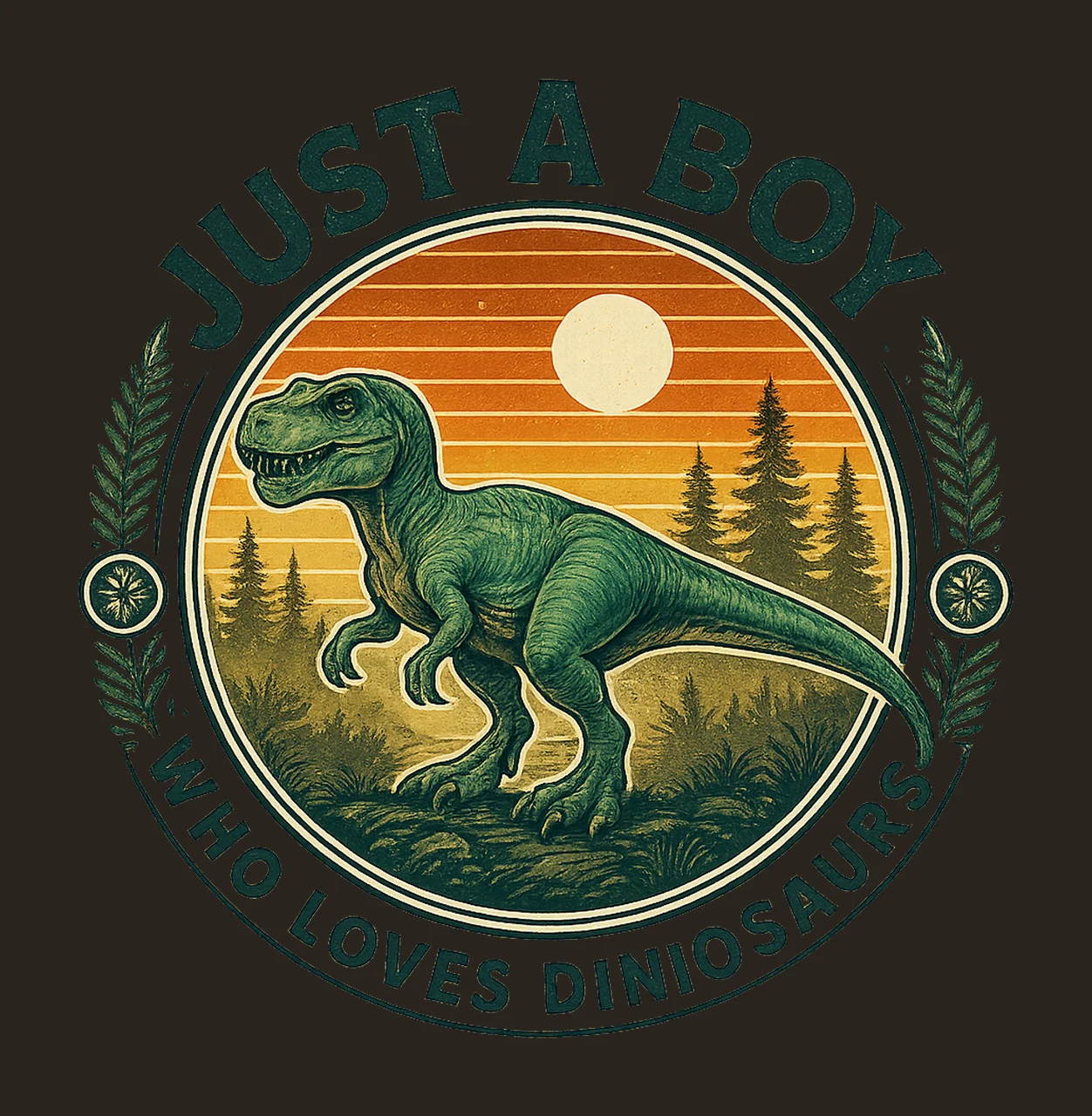 Dinosaur Just Boy Who Loves Dinosaurs Sublimation Design contrast preview thumbnail
