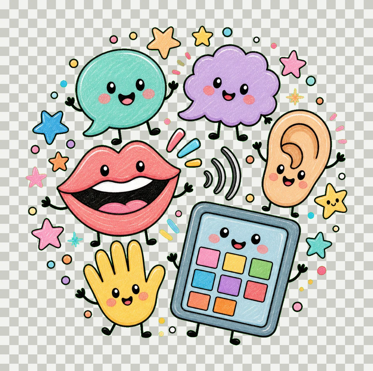 Speech Therapy Cute SLP Doodles Sublimation Talk Bubble Line transparency and detail preview thumbnail