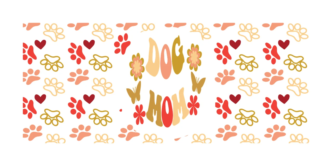 Can Glass Wrap Paw Print Decorative Design Typography Surrounding