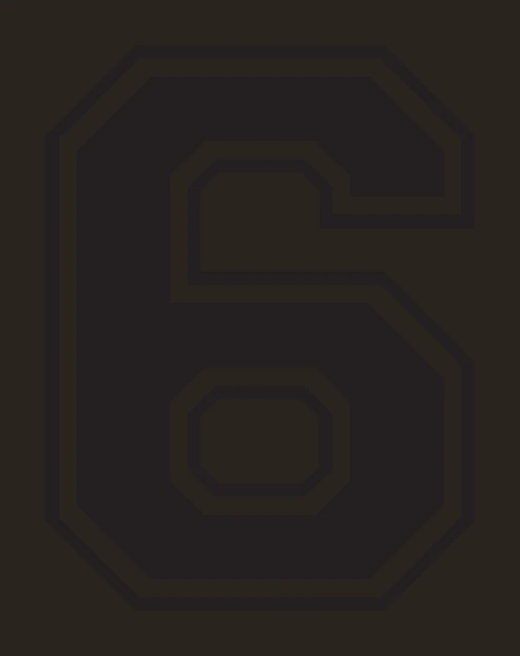 6 Number Design with double outline, block font, varsity and athletic in black and white contrast preview thumbnail