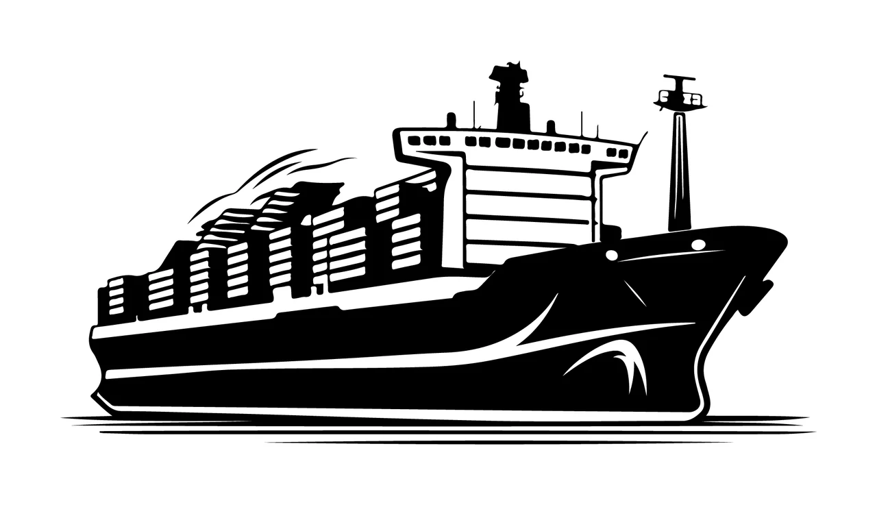 Ship Cargo With Stacked Shipping Containers sailing container