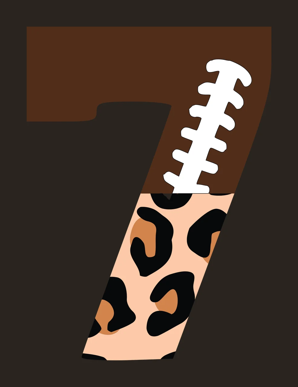 Football Font Half Leopard Character 24 american gridiron touchdown contrast preview thumbnail