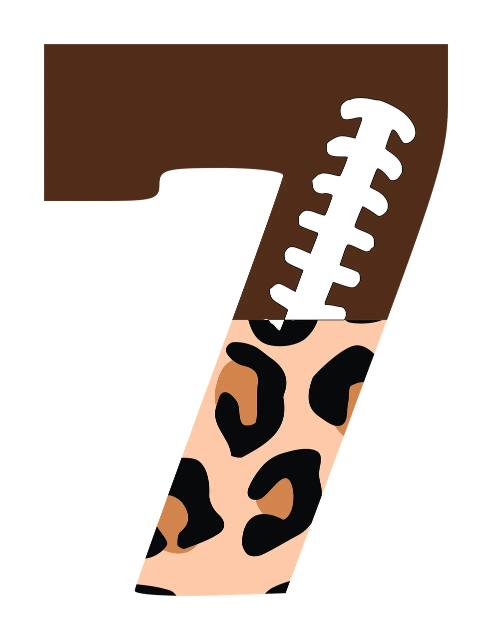 Football Font Half Leopard Character 24 american gridiron touchdown