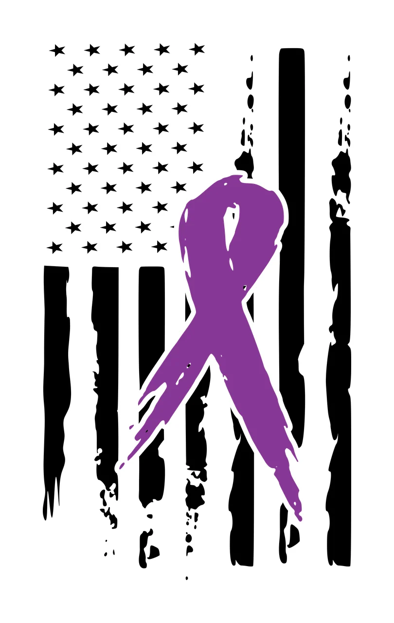 Distressed Ribbon American Flag Illustration incorporating