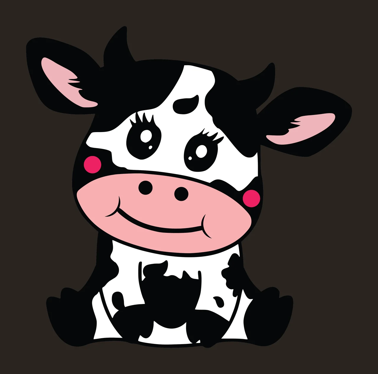 Cow Simple Silhouette Of A Sitting ears horns black white background contrast preview thumbnail