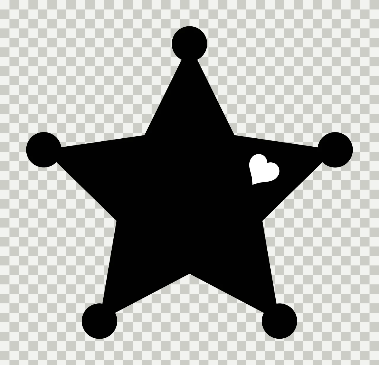 Keychain Five Pointed Star With Circles flat black circle shape transparency and detail preview thumbnail