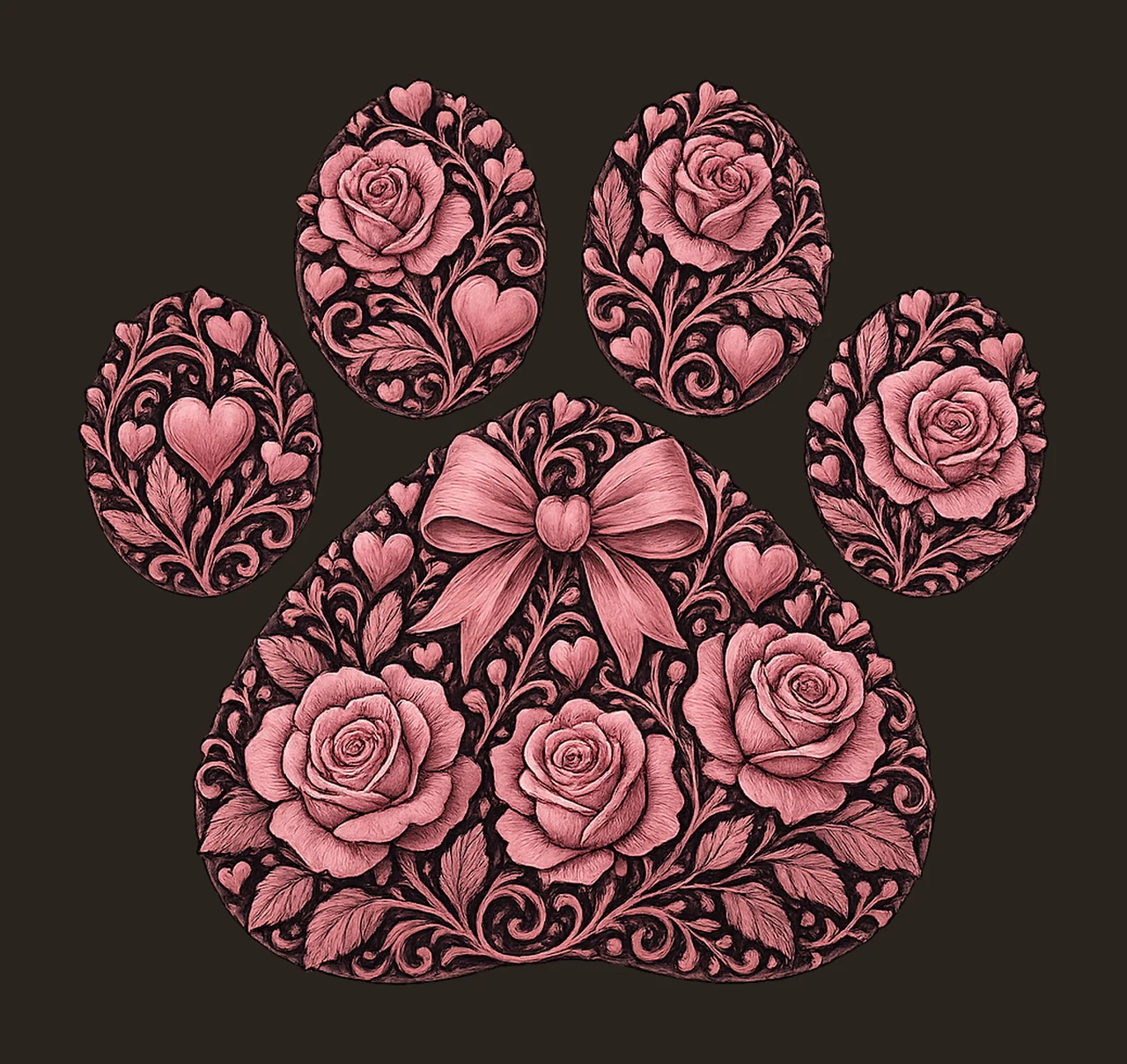 Dog Valentine Coquette Heart Dog Mom Sublimation Valentines contrast preview thumbnail