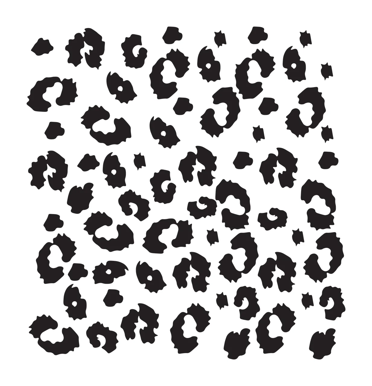 Leopard spot pattern Illustration with black leopard spots and white background
