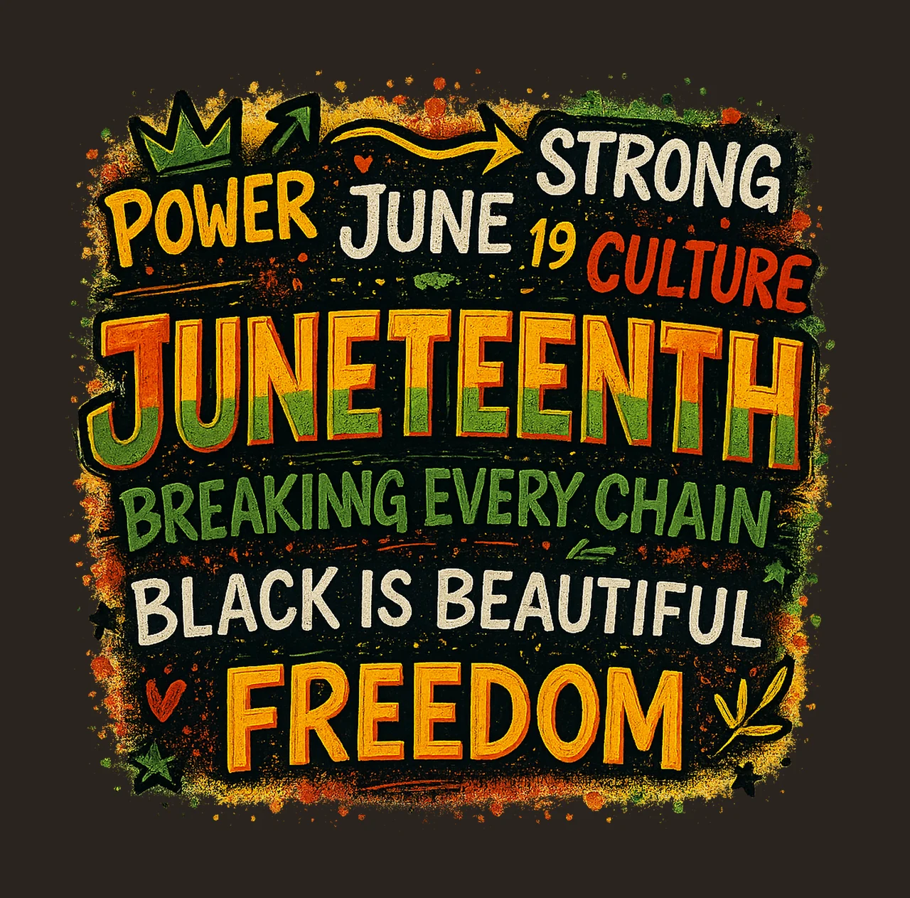 Juneteenth June 19th 1865 Black Power Freedom Sublimation contrast preview thumbnail