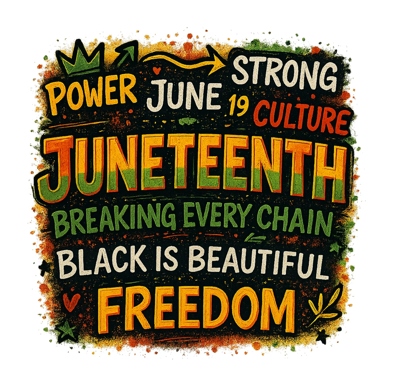 Juneteenth June 19th 1865 Black Power Freedom Sublimation