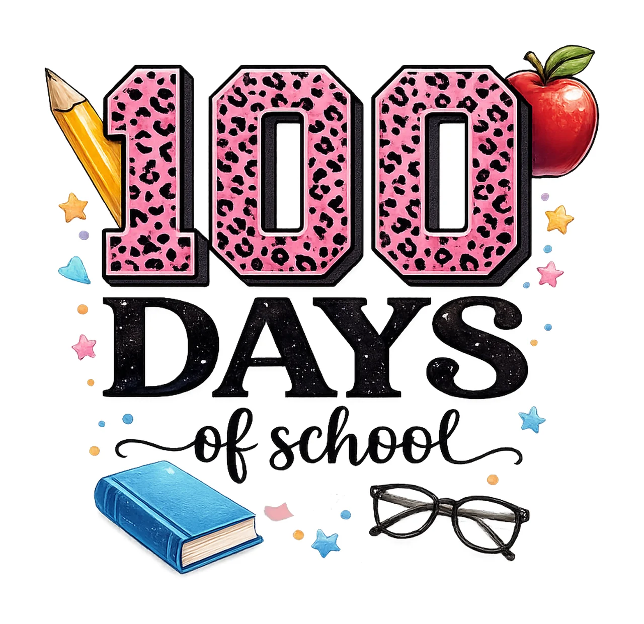 100 Days Of School Teacher Shirt Leopard School Digital