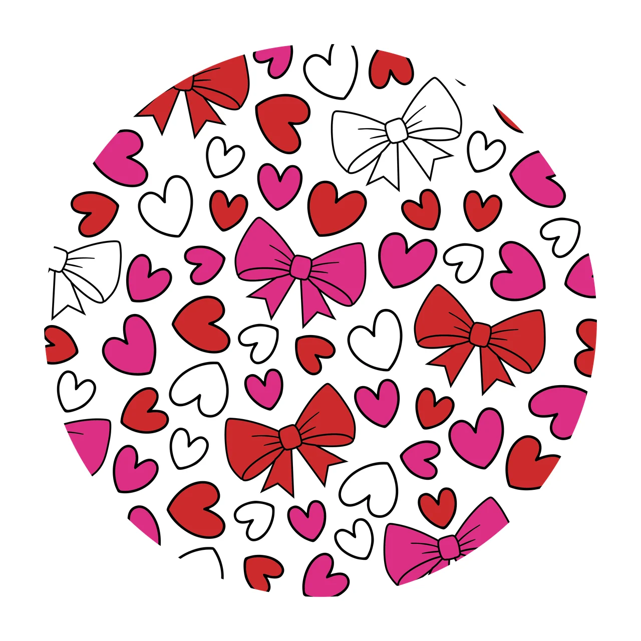 Bow Keychain Heart And Repeating Pattern tiling hearts bows