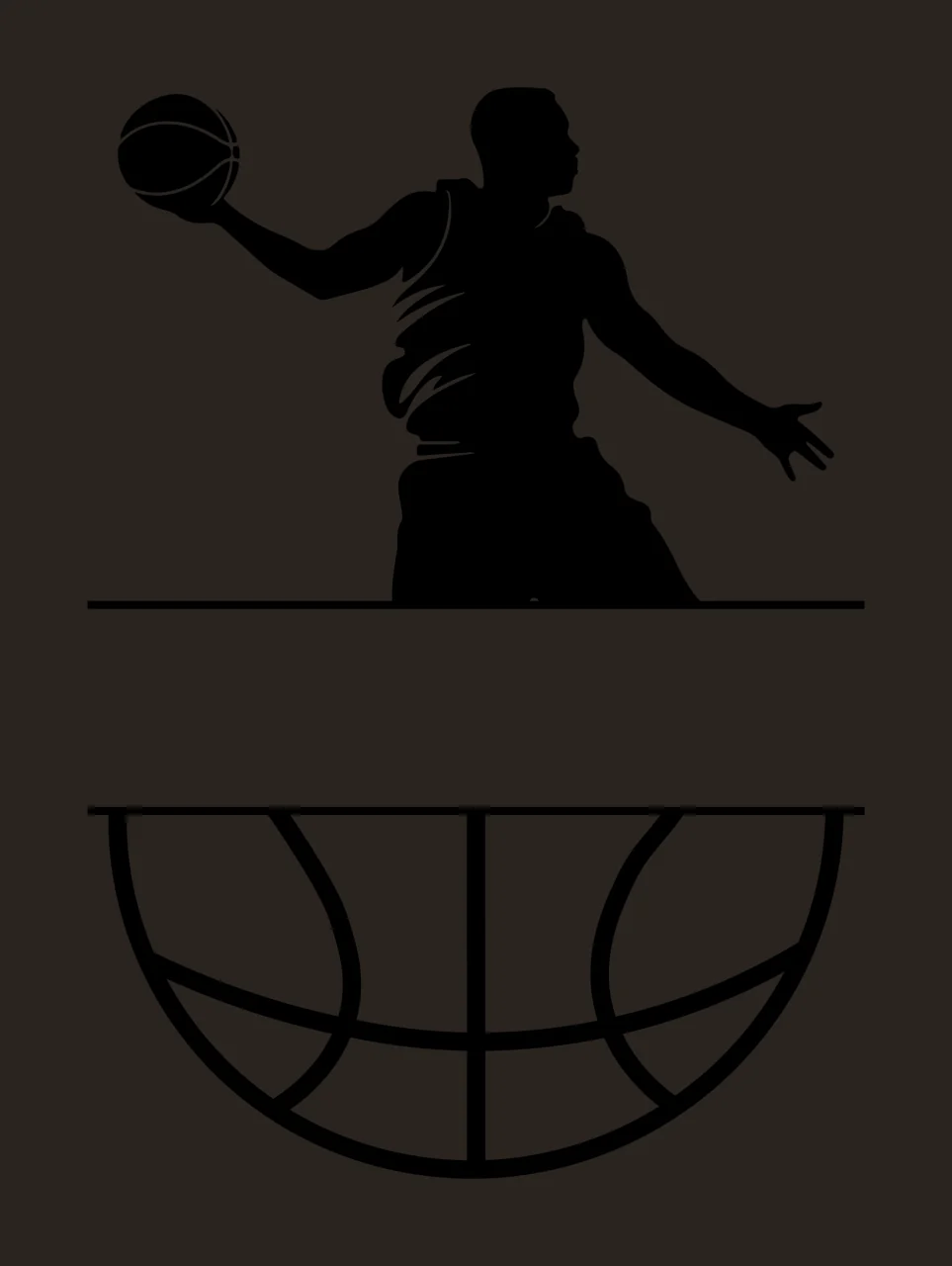 Can Glass Wrap Basketball Player Holding With Silhouette contrast preview thumbnail