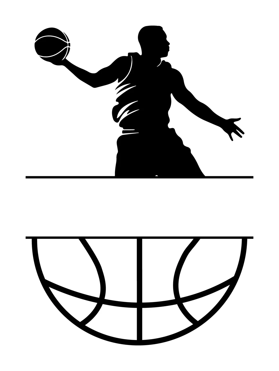 Can Glass Wrap Basketball Player Holding With Silhouette