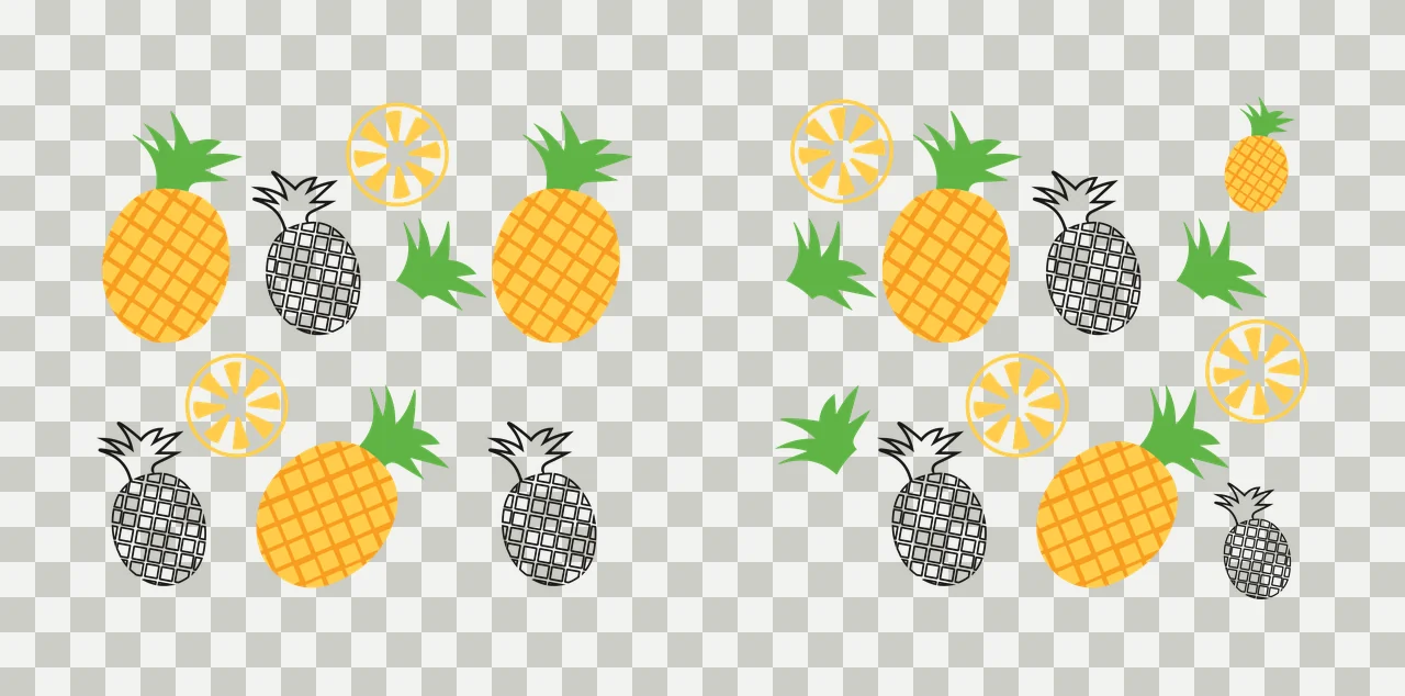 Can Glass Wrap Pineapple And Fruit Slice Pattern pineapples transparency and detail preview thumbnail