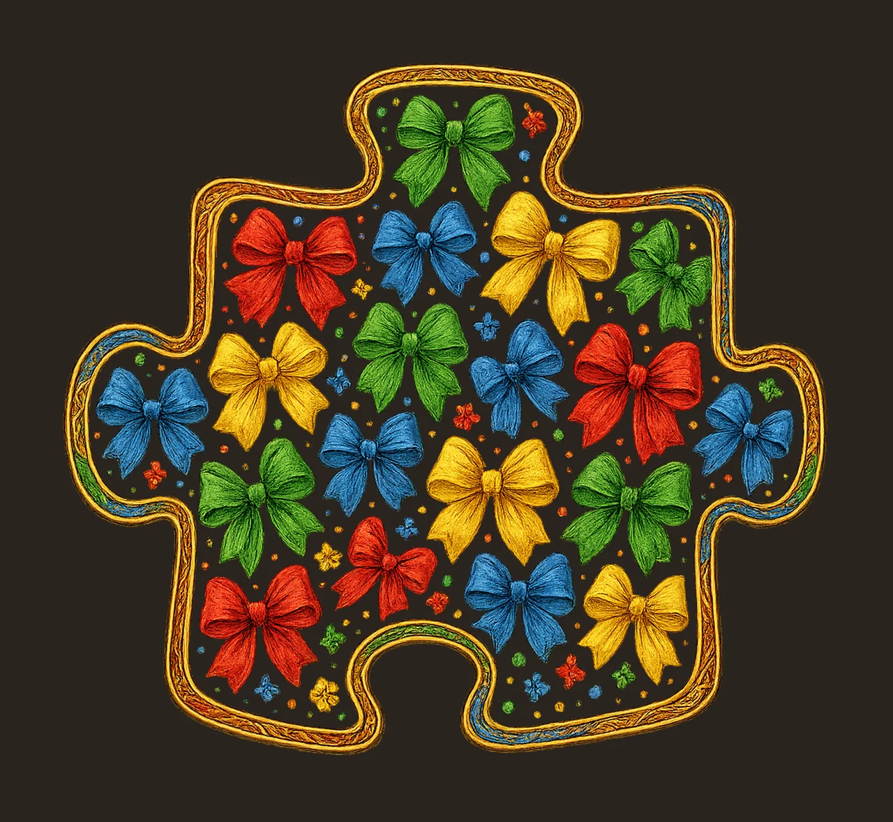 Autism Puzzle Hearts Autism Awareness Sublimation Design contrast preview thumbnail