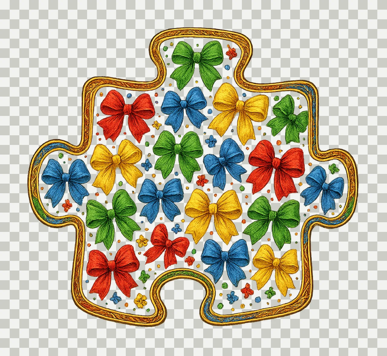 Autism Puzzle Hearts Autism Awareness Sublimation Design transparency and detail preview thumbnail