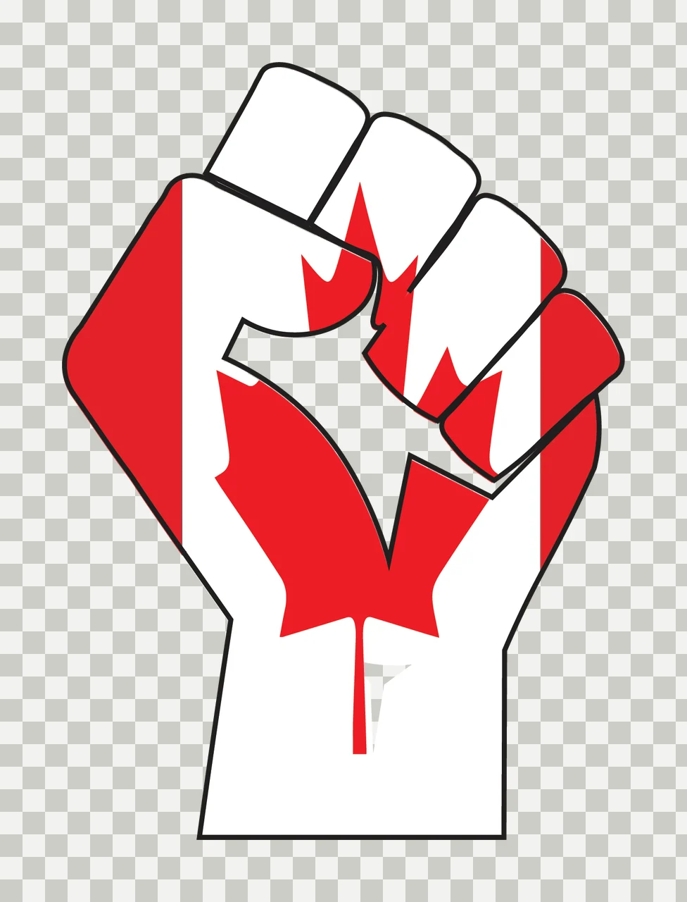 Raised Fist Black And White Silhouette fingers wrist line art transparency and detail preview thumbnail