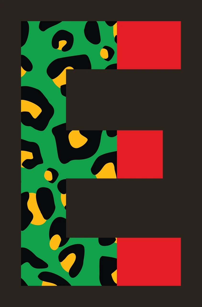 Can Glass Wrap E Letter With Green Leopard contrast preview thumbnail