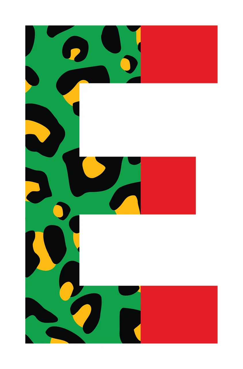 Can Glass Wrap E Letter With Green Leopard