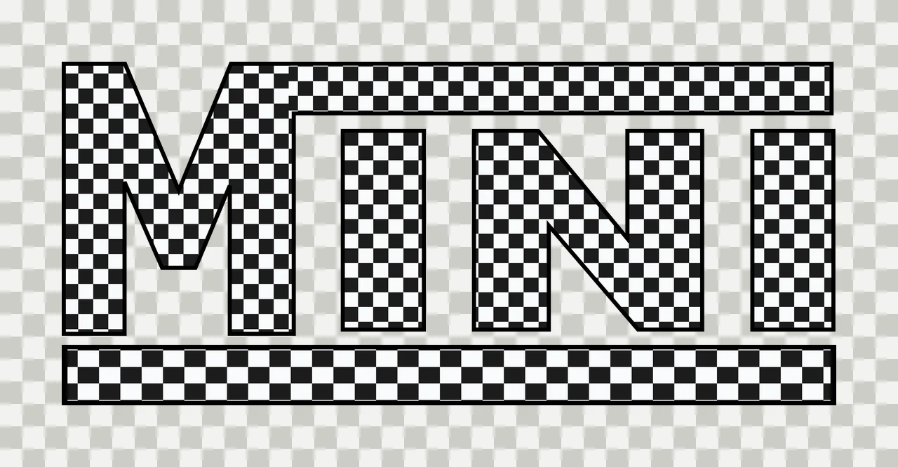 Mini Black Text With Grid Pattern white typography lettering transparency and detail preview thumbnail