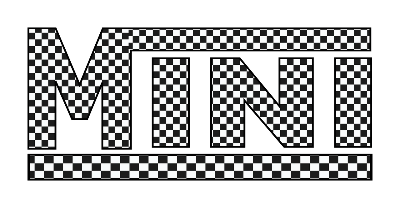 Mini Black Text With Grid Pattern white typography lettering