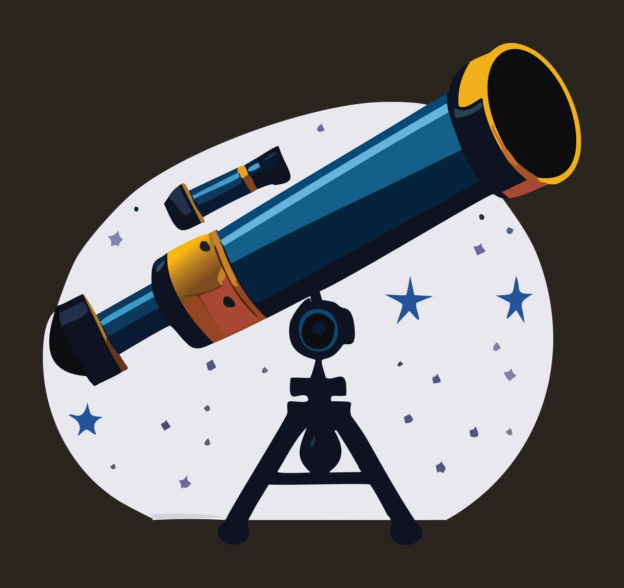 Black Silhouette Telescope On Tripod stationary astronomy optics contrast preview thumbnail