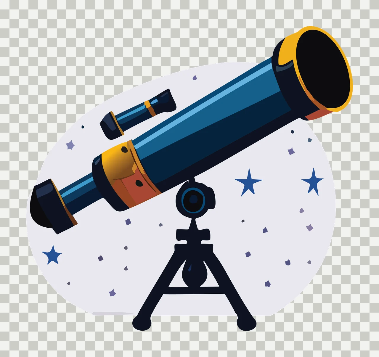 Black Silhouette Telescope On Tripod stationary astronomy optics transparency and detail preview thumbnail