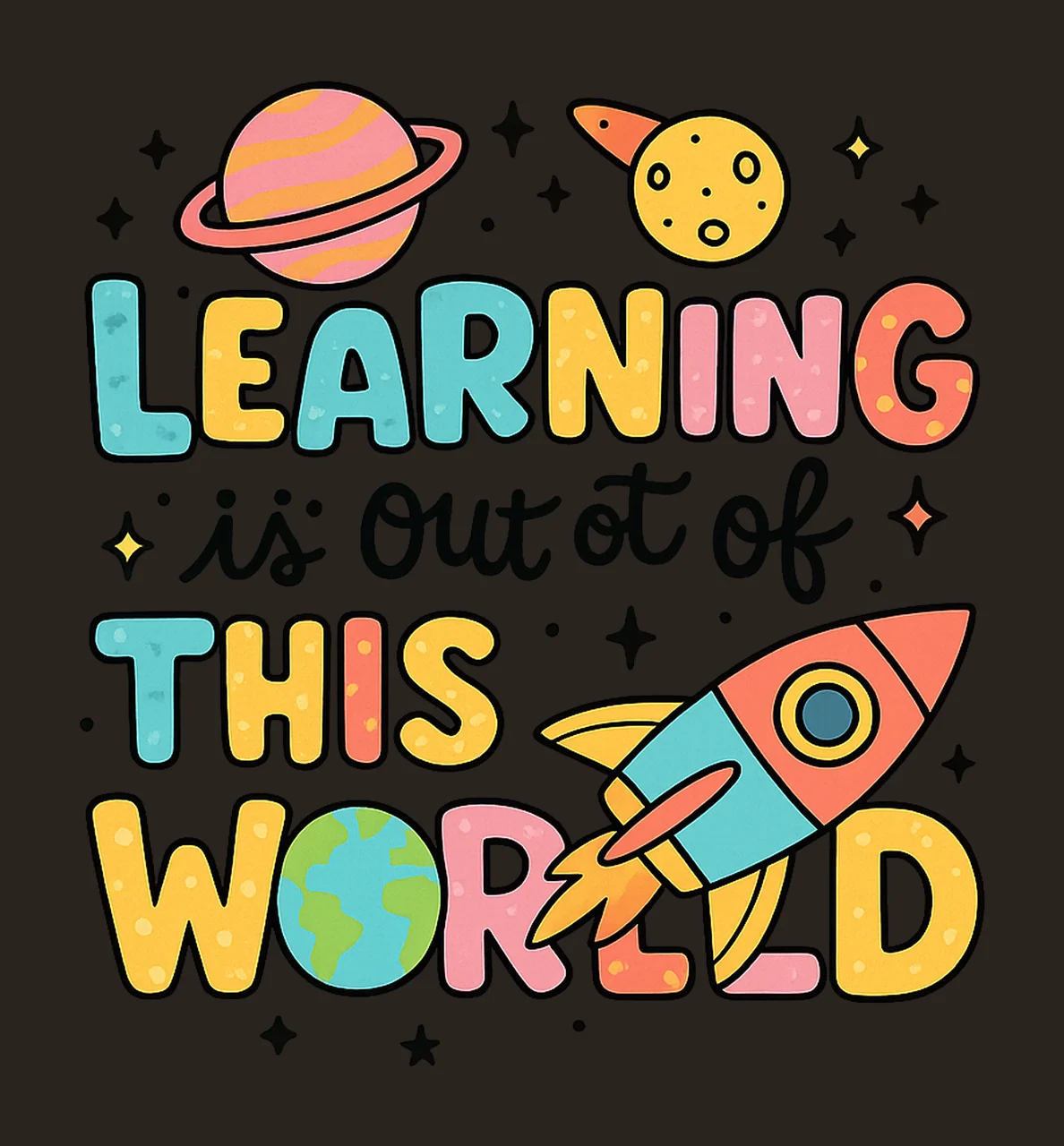 Learning Is Out Of This World 100 Days of School Design contrast preview thumbnail