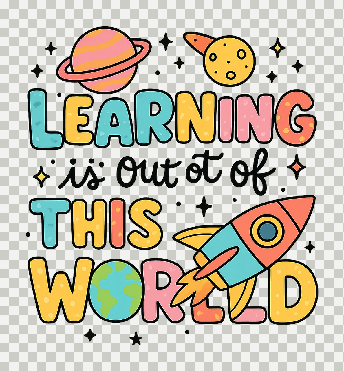 Learning Is Out Of This World 100 Days of School Design transparency and detail preview thumbnail