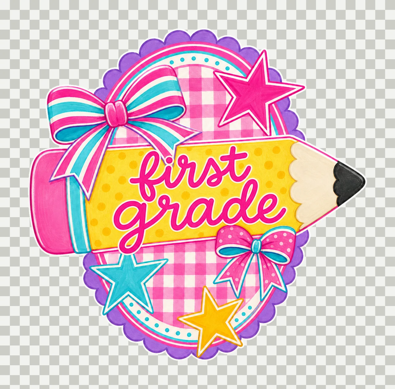 pencil pennant 03 first grade sublimation instant shirt transparency and detail preview thumbnail