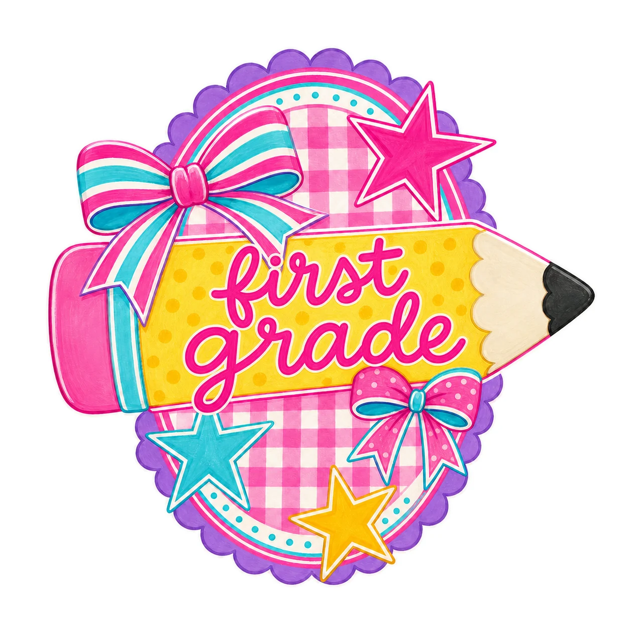pencil pennant 03 first grade sublimation instant shirt