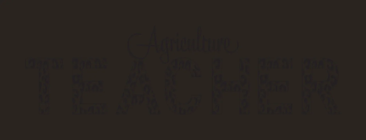 Agriculture TEACHER Typography Design with leopard print pattern, block letters and cursive script lettering in black and white contrast preview thumbnail
