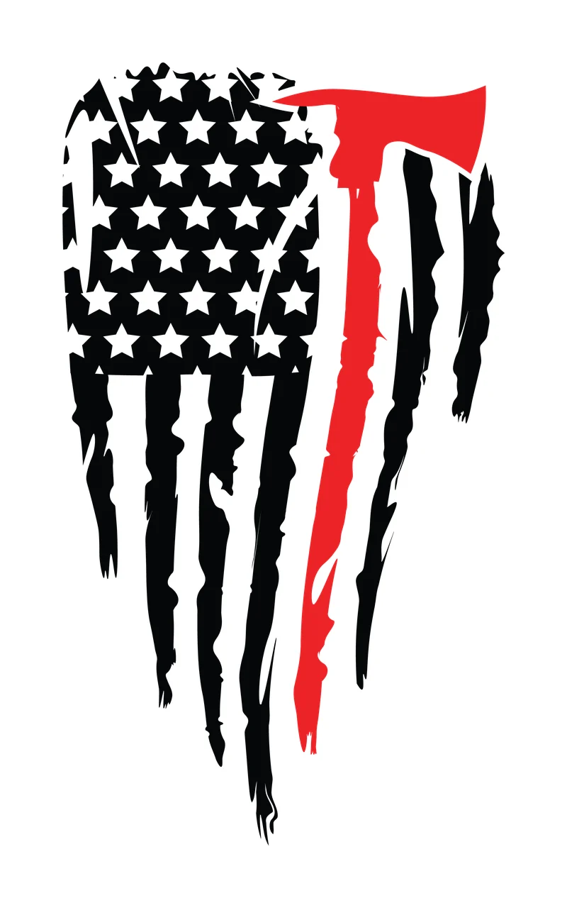 Flag A Vertical Distressed Striped With Hatchet Silhouette Variation