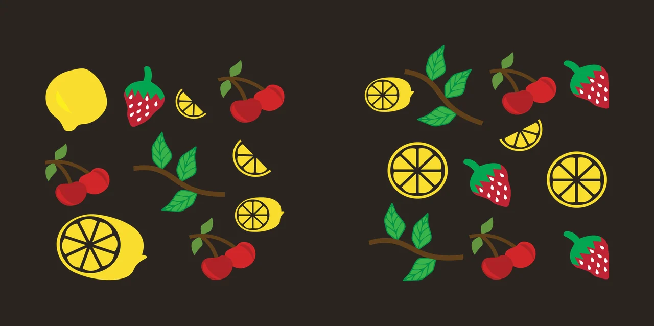 Can Glass Wrap Mixed Fruit And Foliage Silhouettes cherry lemon contrast preview thumbnail