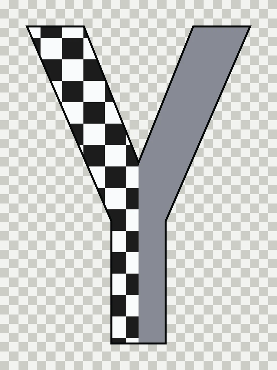 Can Glass Wrap Y Letter With Checkered Pattern transparency and detail preview thumbnail