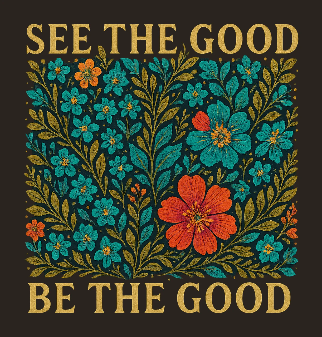 Be The Good Boho Retro Floral Sublimation Design contrast preview thumbnail