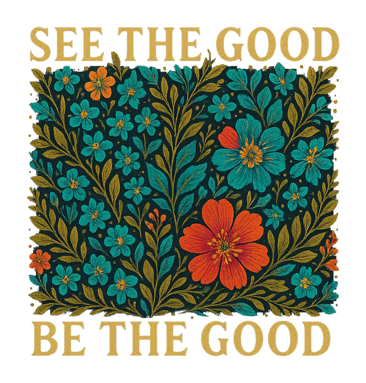 Be The Good Boho Retro Floral Sublimation Design