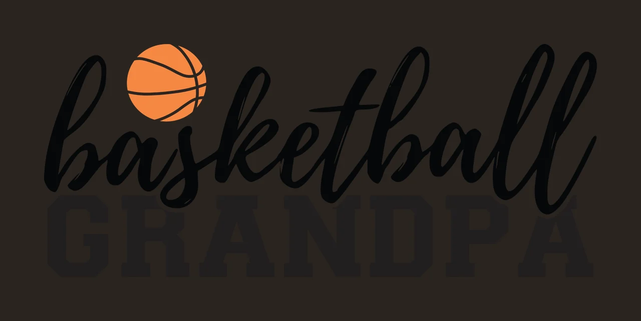 Basketball Grandpa Text Graphic With A Small Icon displaying contrast preview thumbnail
