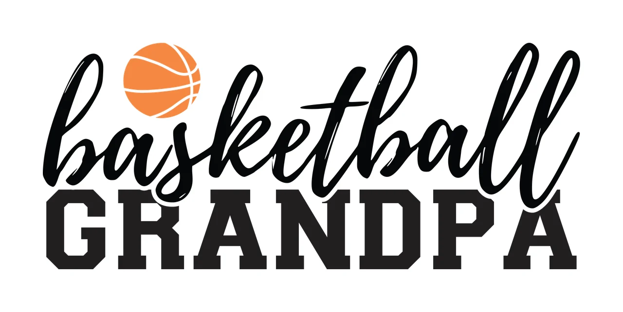Basketball Grandpa Text Graphic With A Small Icon displaying