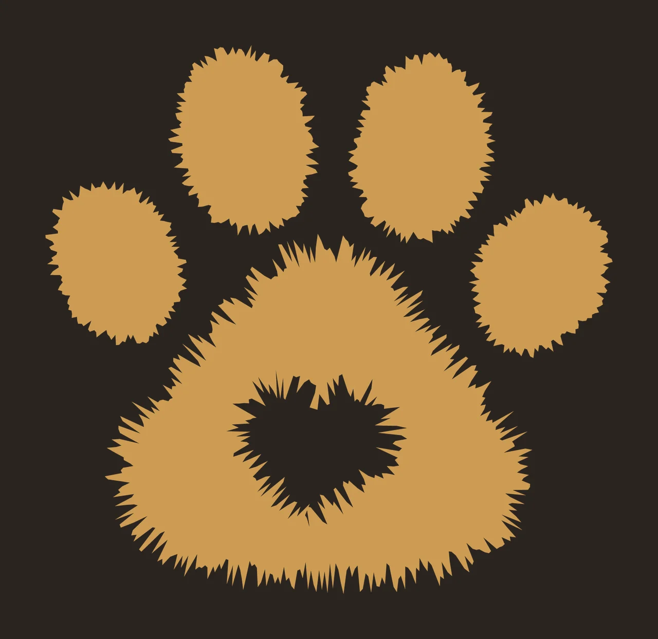 Paw Print With Heart Cutout Graphic stationary silhouette black contrast preview thumbnail