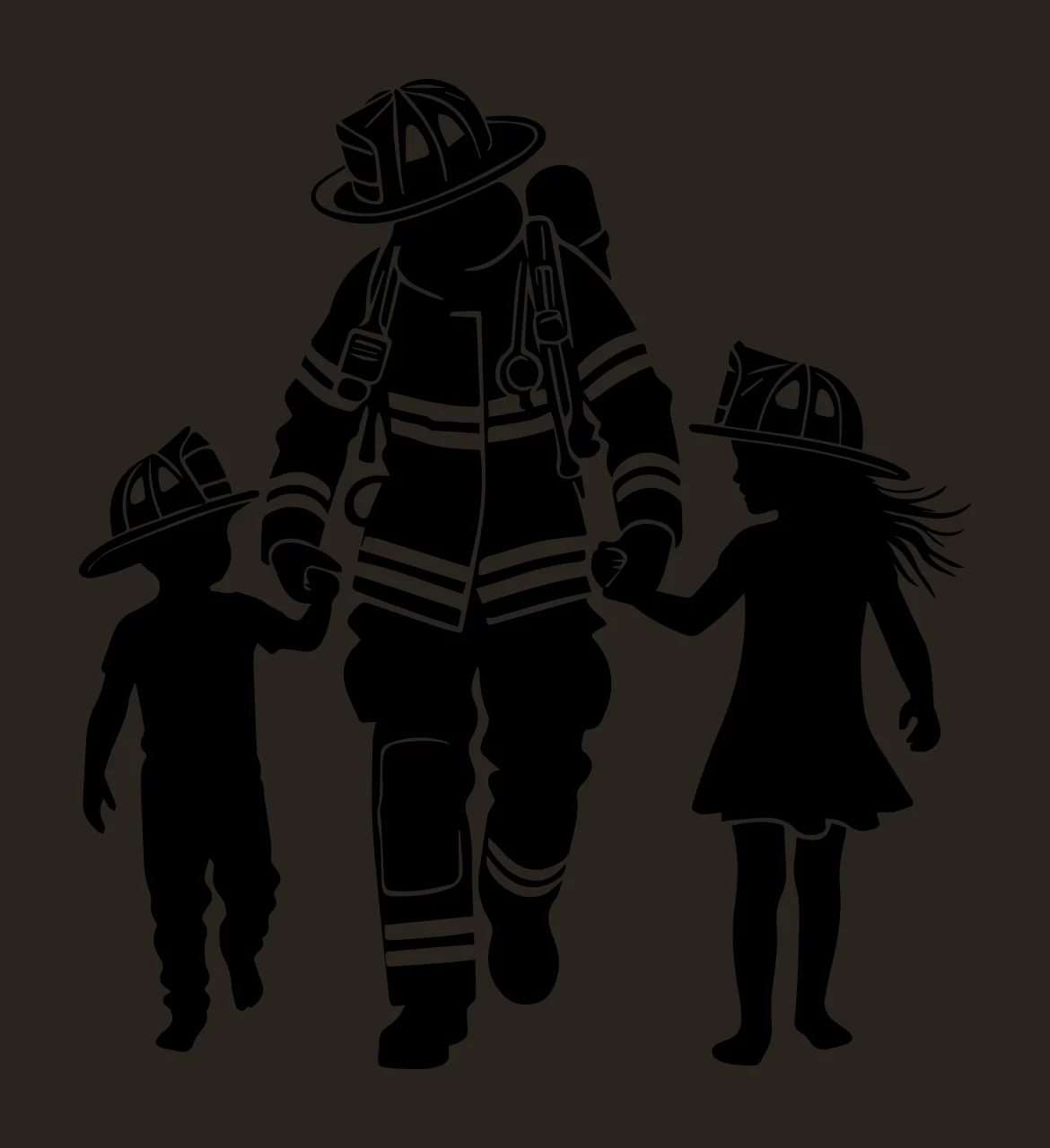 Silhouette Of Person With Children people walking protective clothing contrast preview thumbnail